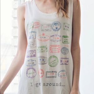 Jac Vanek “I get around” passport tank